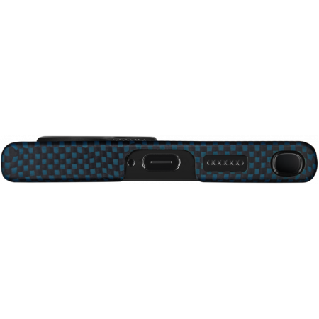 Чехол Pitaka Fusion Weaving MagEZ Case 4 для Samsung Galaxy S24 Ultra, Moonrise (чёрный/синий)