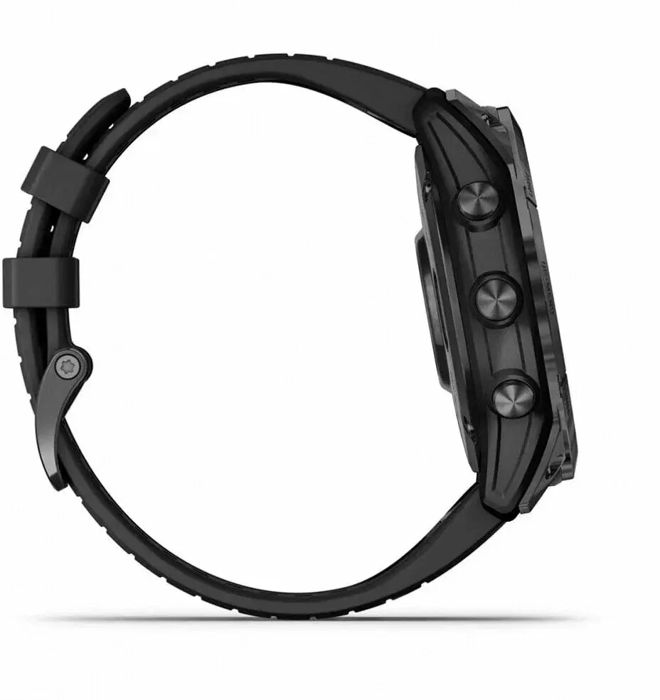 Умные часы Garmin Fenix 7X Pro Sapphire Solar Edition Титановый угольно-серый корпус с DLC-покрытием и черным ремешком