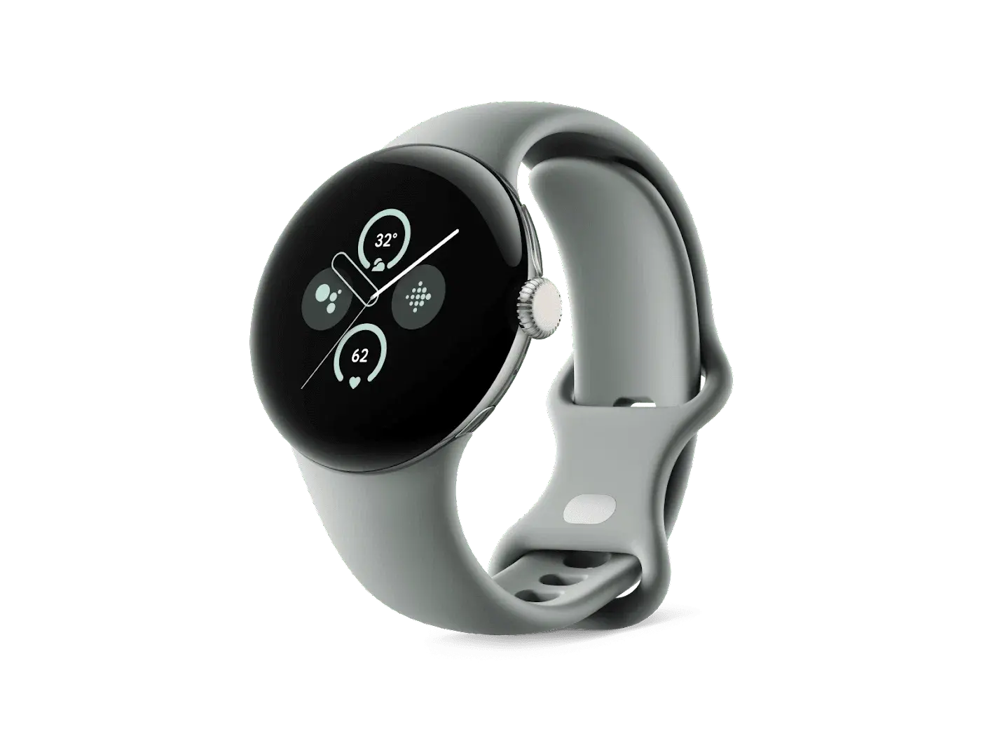Google Pixel Watch 2 Champagne Gold Aluminum Case / Hazel Active Band