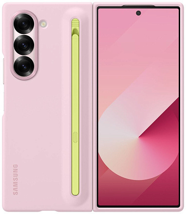 Чехол Силиконовый Samsung Silicon Case с S Pen Z Fold6 Розовый