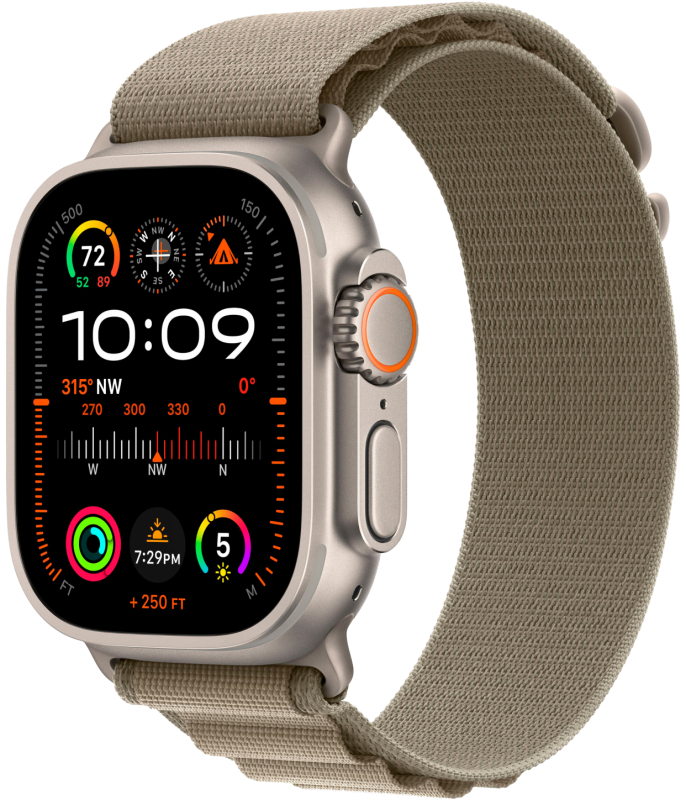 Apple Watch Ultra 2 49mm Titanium Case Alpine Loop Olive