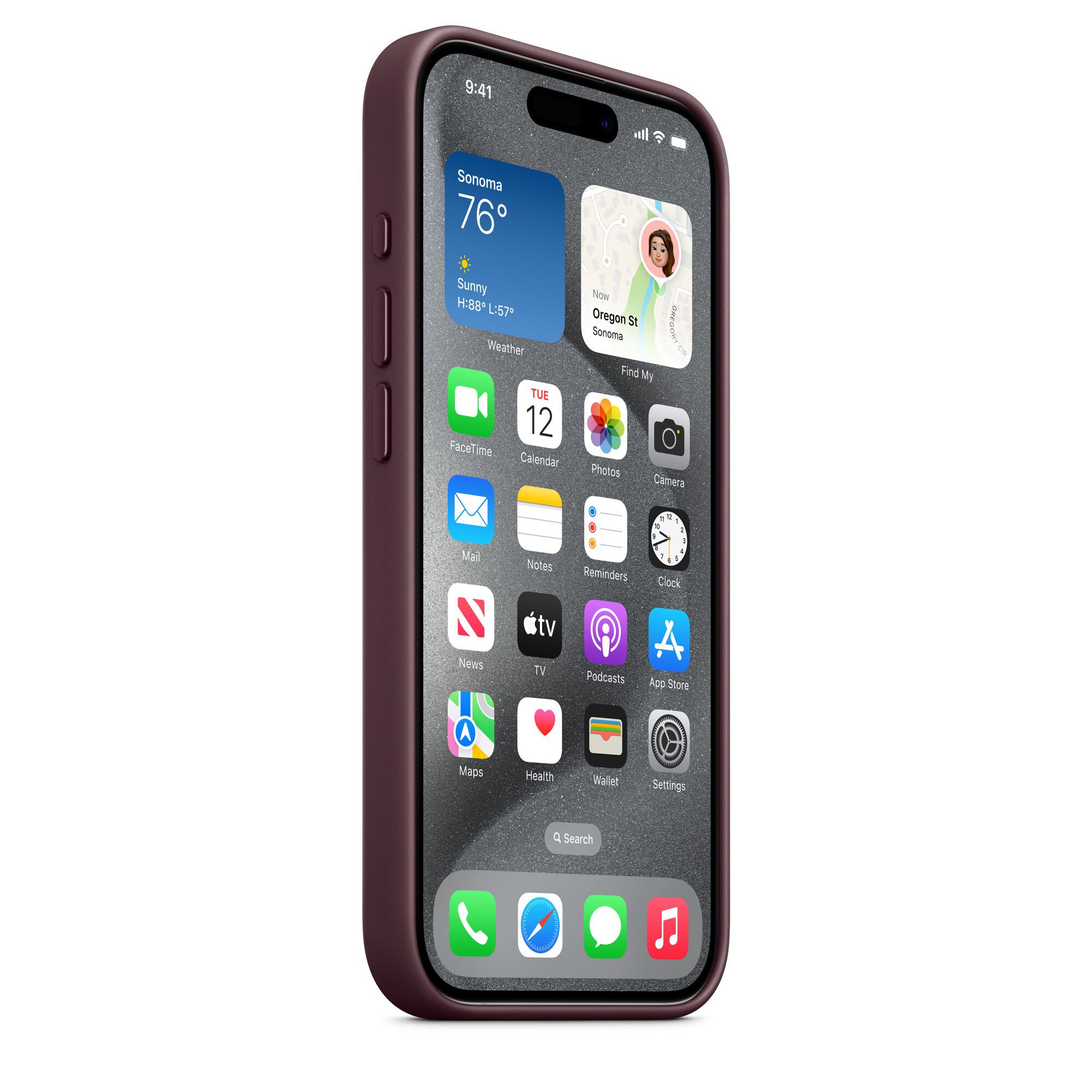 Чехол для iPhone 15 Pro FineWoven с MagSafe - Mulberry