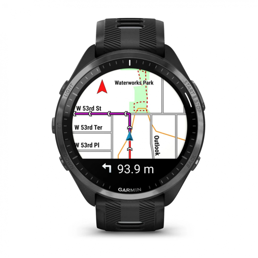 Умные часы Garmin Forerunner 965 с чёрным ремешком