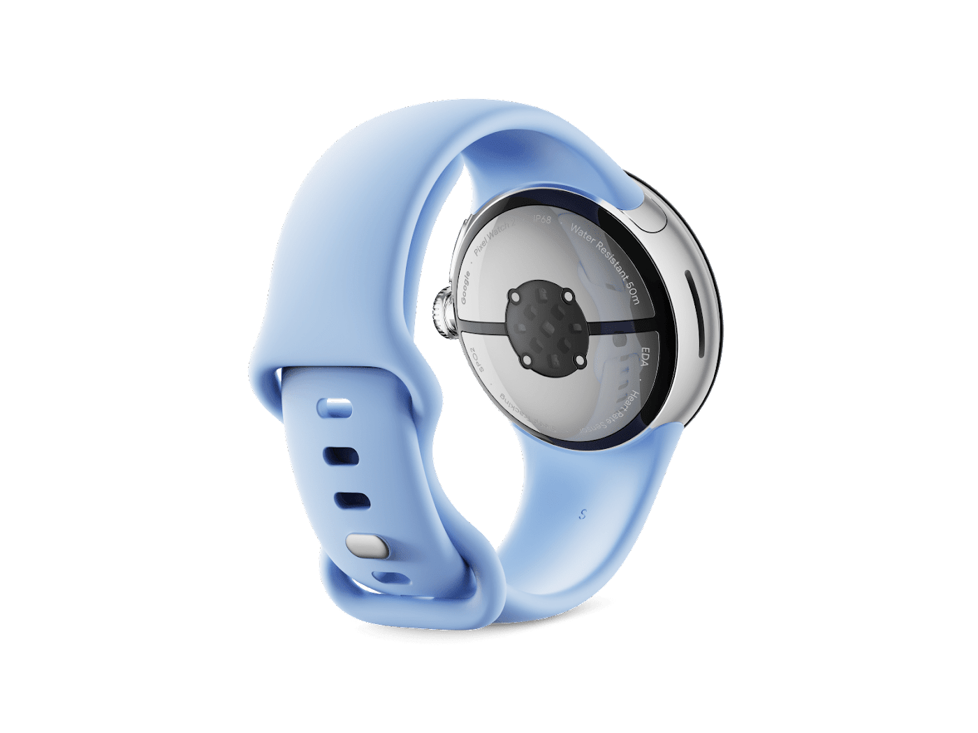 Google Pixel Watch 2 Polished Silver Aluminum Case / Bay Active Band