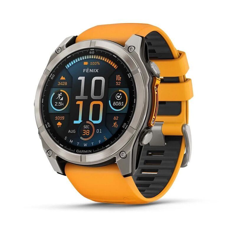 Умные часы Garmin Fenix 8 51mm Amoled Sapphire Titanium Spark Orange