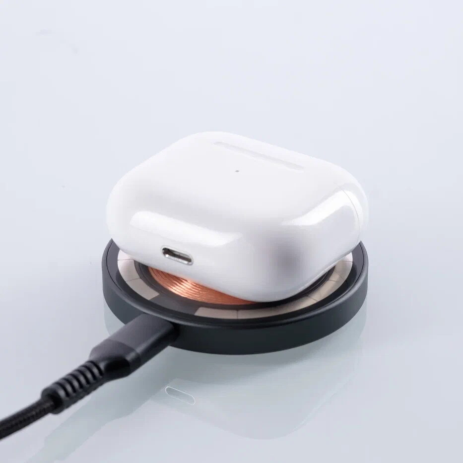 Компактное беспроводное зарядное устройство Magssory Robo Design 2 в 1 для iPhone и AirPods, с магнитами, совместимое с MagSafe, Midnight