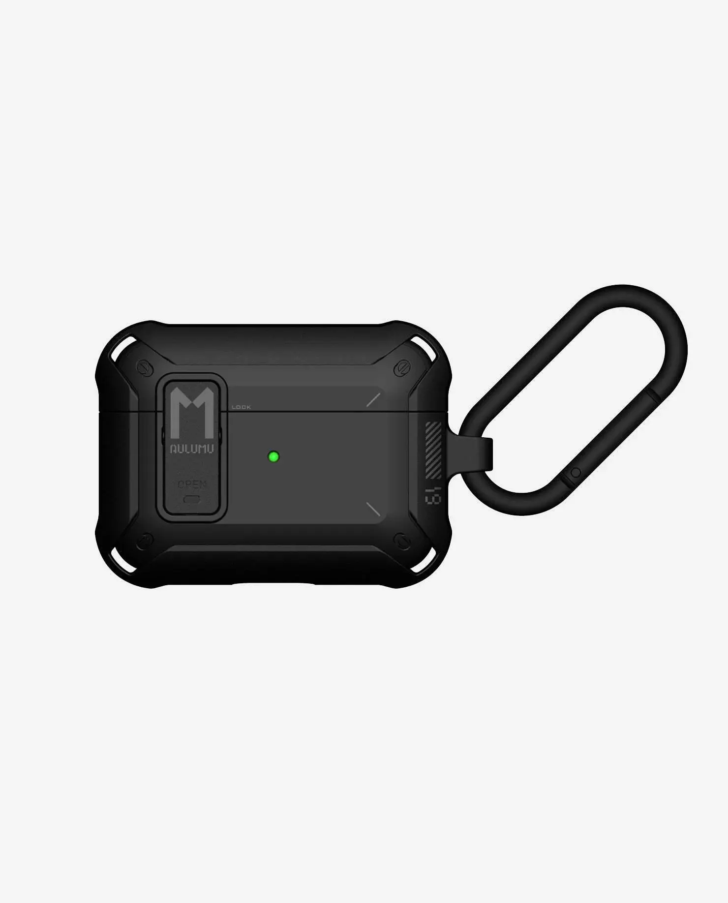 Чехол для AirPods Pro Aulumu, с замком и карабином чёрный