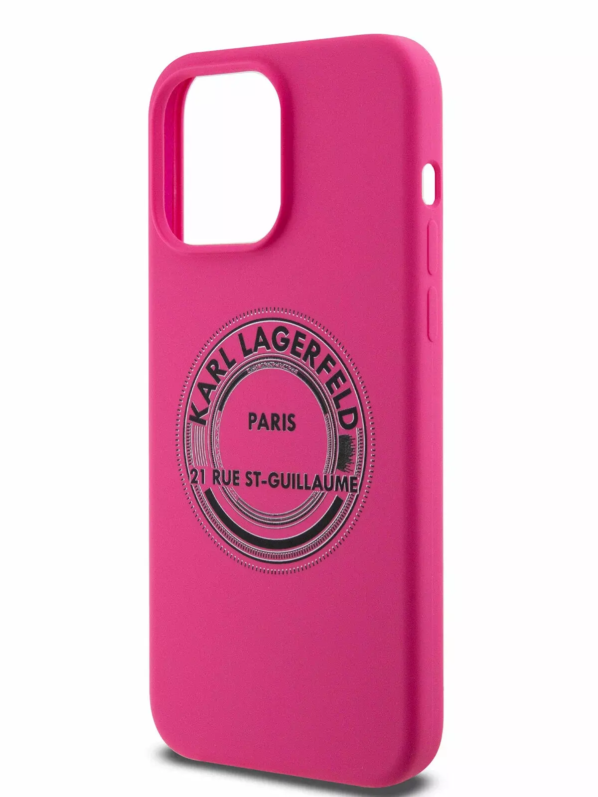 Чехол Karl Lagerfeld Liquid Silicone Round Logo для iPhone 15 Pro Max Hard Fuchsia (Розовый)