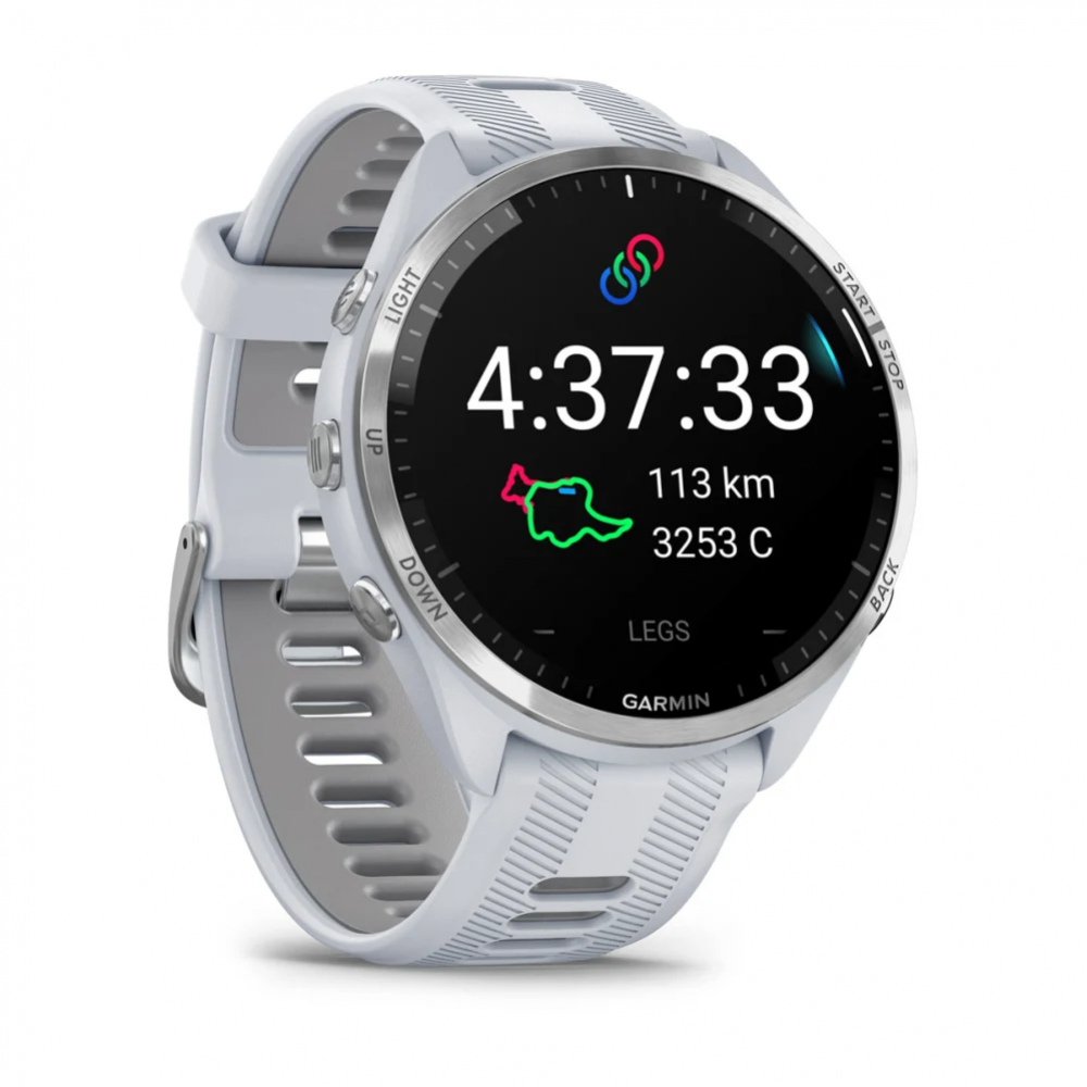 Умные часы Garmin Forerunner 965 с белым ремешком