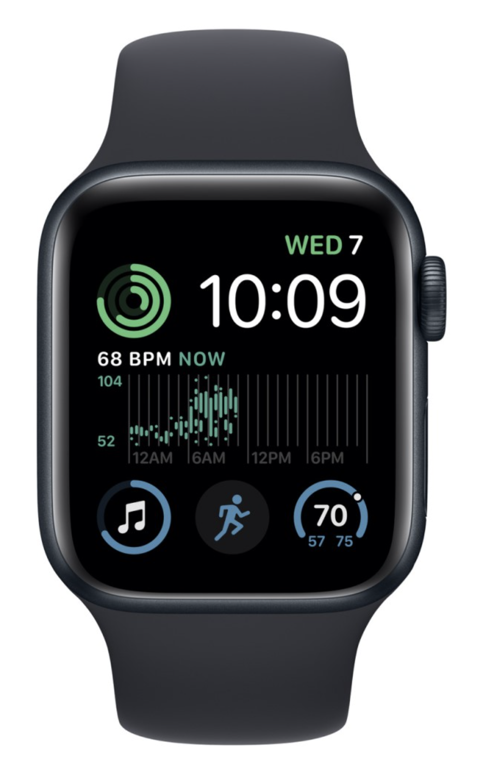 Apple Watch SE 2 (2024) GPS 44мм корпус из алюминия Midnight + ремешок black