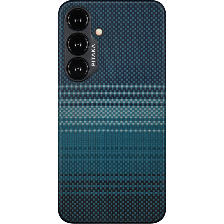Чехол Pitaka Fusion Weaving MagEZ Case 4 для Samsung Galaxy S24 , Moonrise (чёрный/синий)