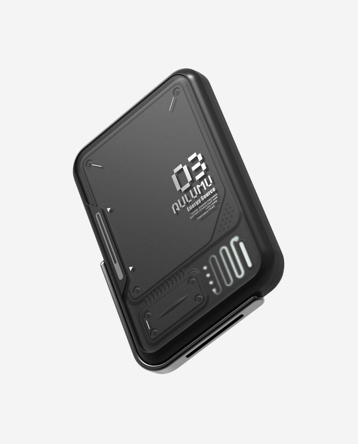 Внешний магнитный аккумулятор с подставкой Aulumu M03 MagSafe, Чёрный