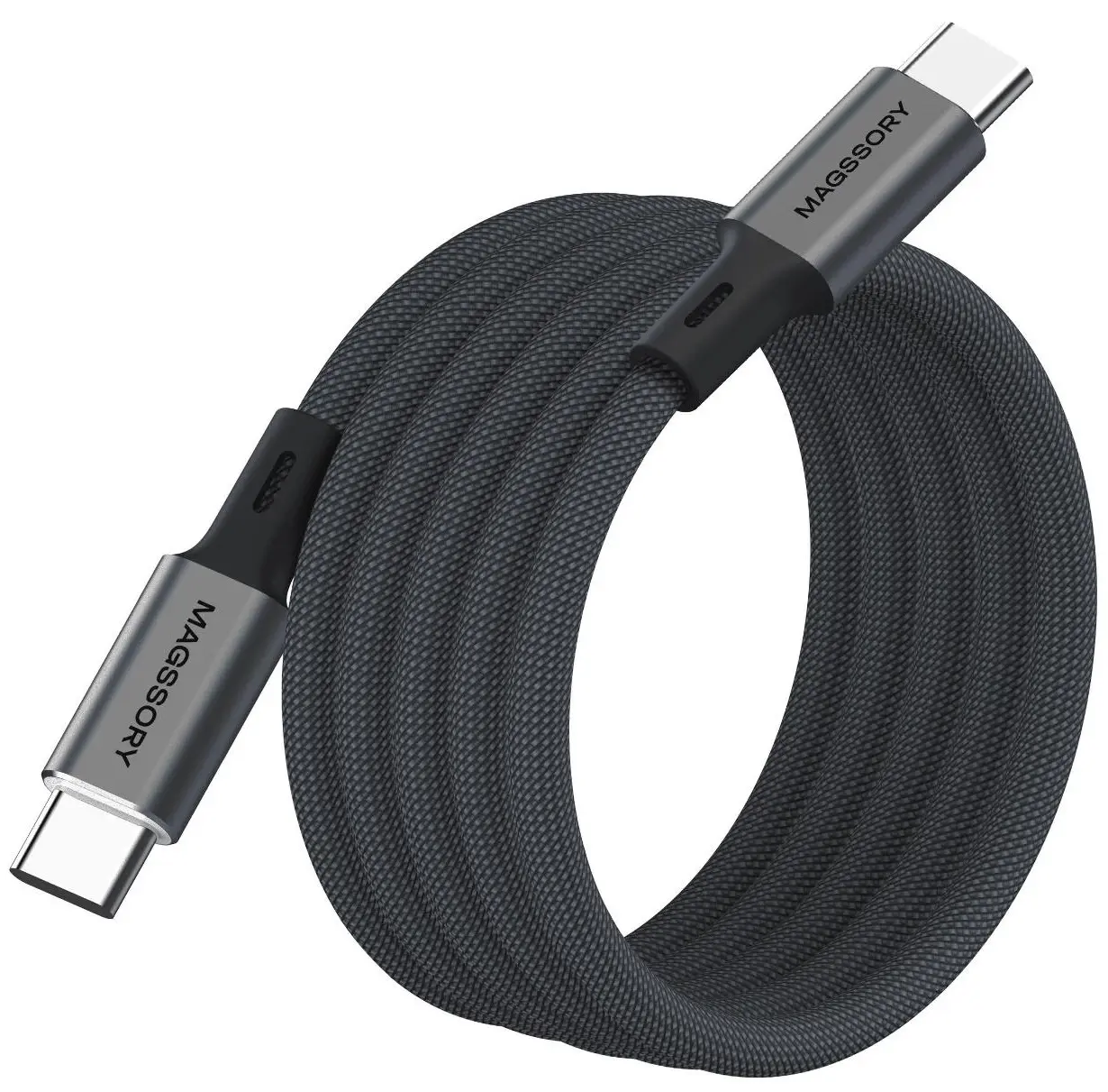 Магнитный кабель Magssory 60W USB-C, 1,2м, темно-серый