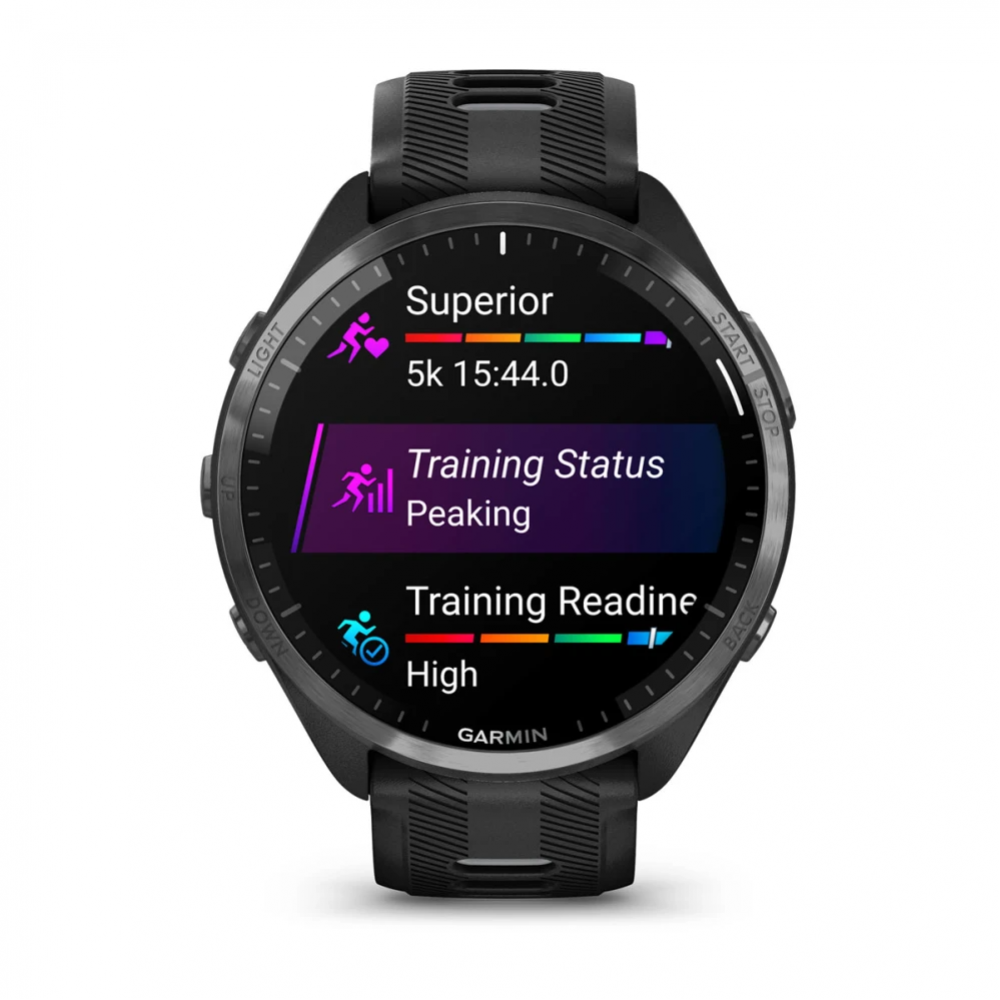 Умные часы Garmin Forerunner 965 с чёрным ремешком