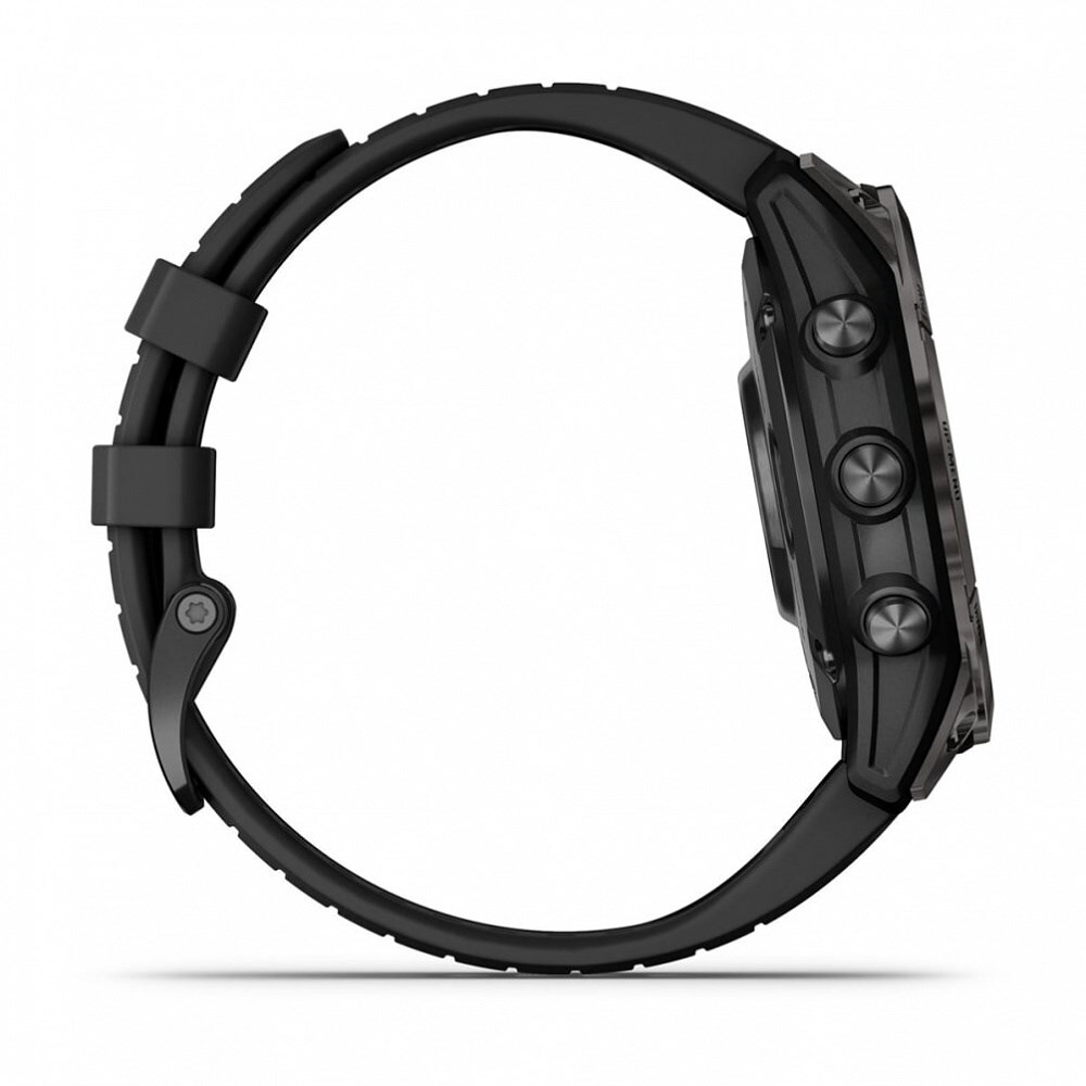 Умные часы Garmin Fenix 7 Pro Sapphire Solar титан DLC Carbon Grey с черным браслетом