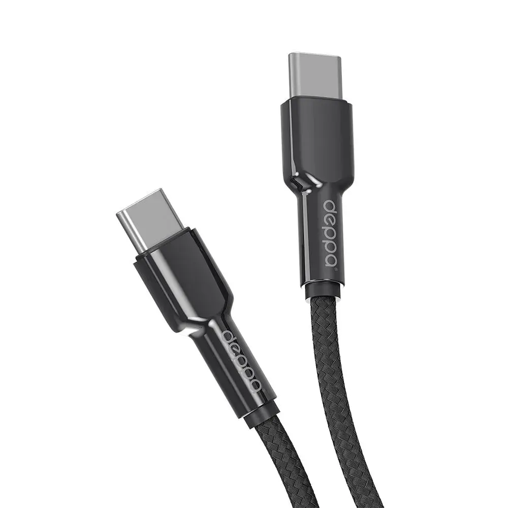 Кабель Deppa Elite Cable USB-C/USB-C 1м, Black (Чёрный)