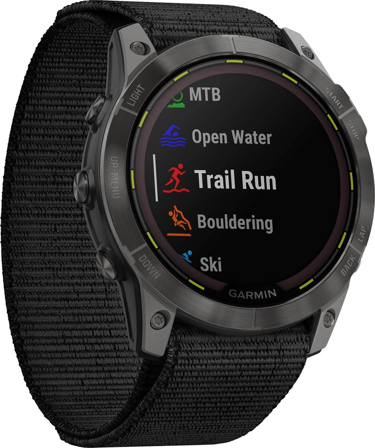 Умные часы Garmin ENDURO 2 угольно-серый DLC титановый с нейлоновым ремешком UltraFit